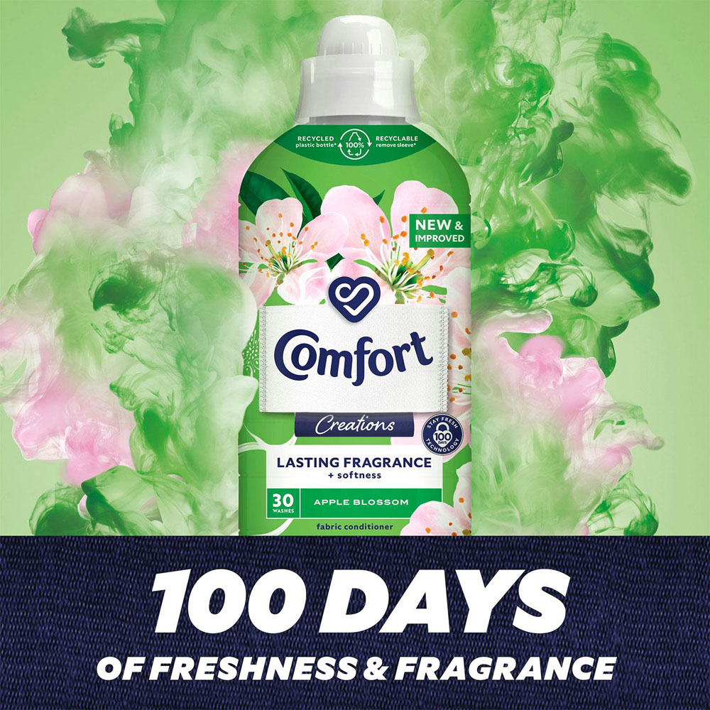 Comfort Creations Apple Blossom Lasting Fragrance Fabric Conditioner 30 Washes 900ml 4 Pack Image 5