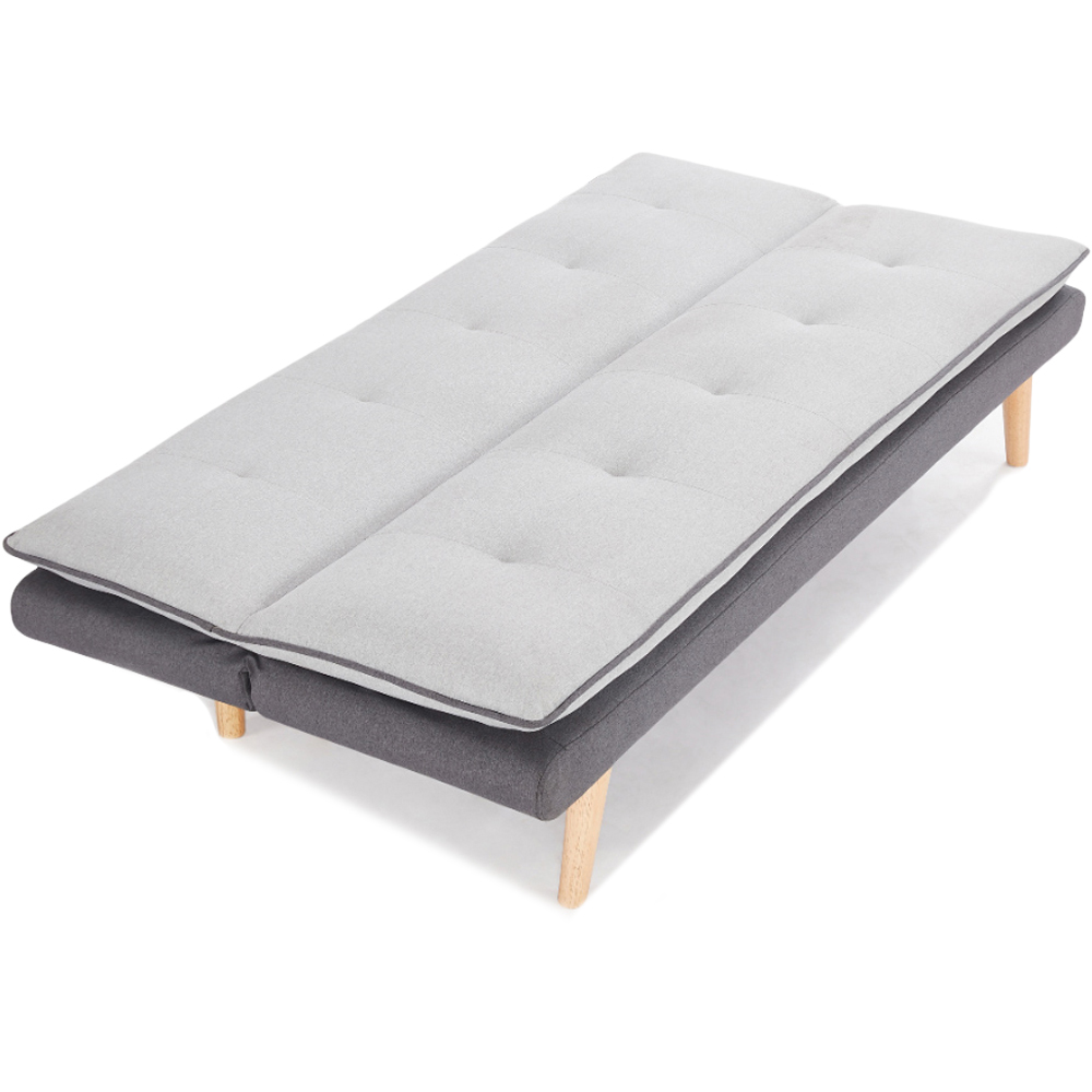 Home Detail Willow Double Sleeper Light Grey and Dark Grey Fabric Sofa Bed Image 3