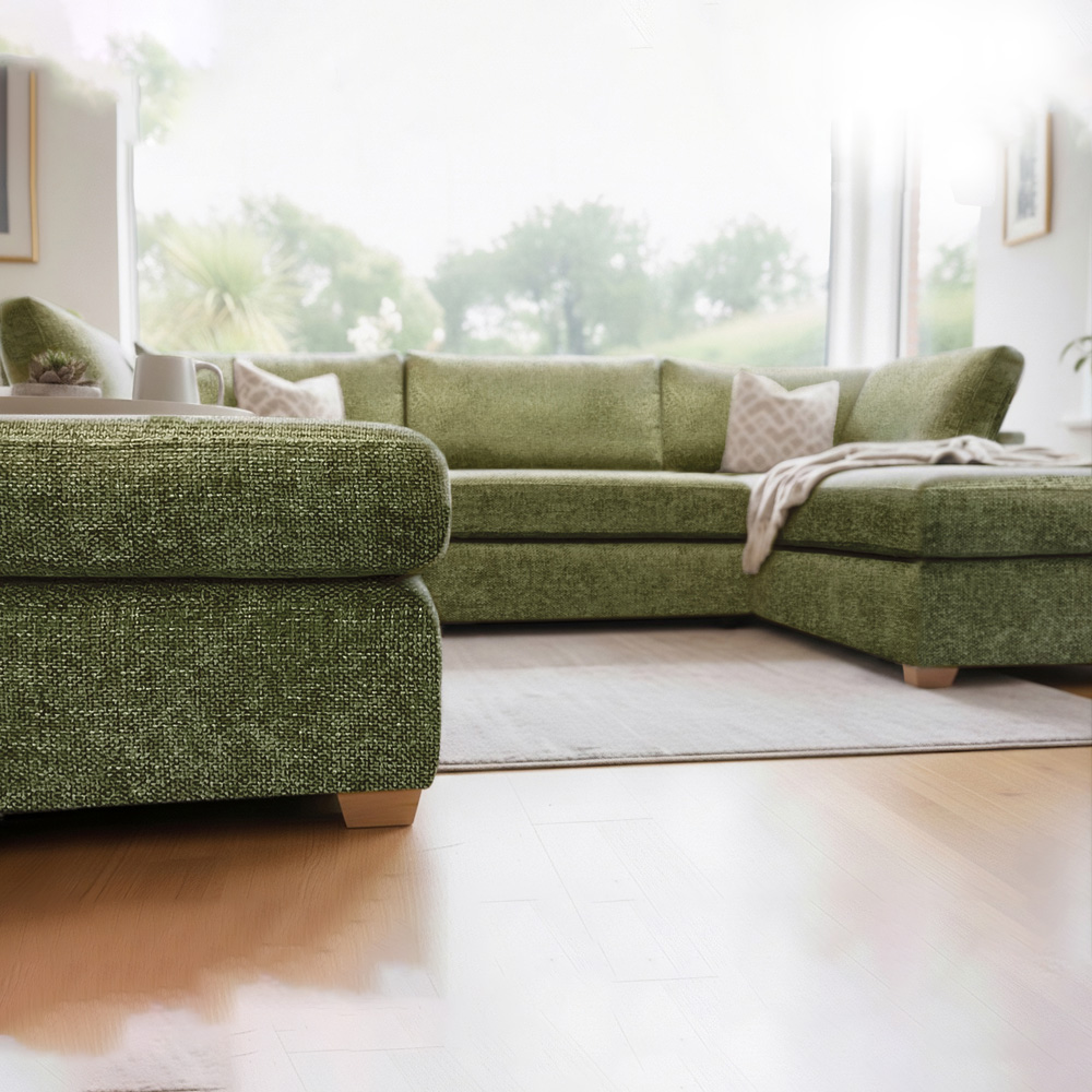 Carina Enzo 5 Seater Olive U-Shape Sofa Image 3