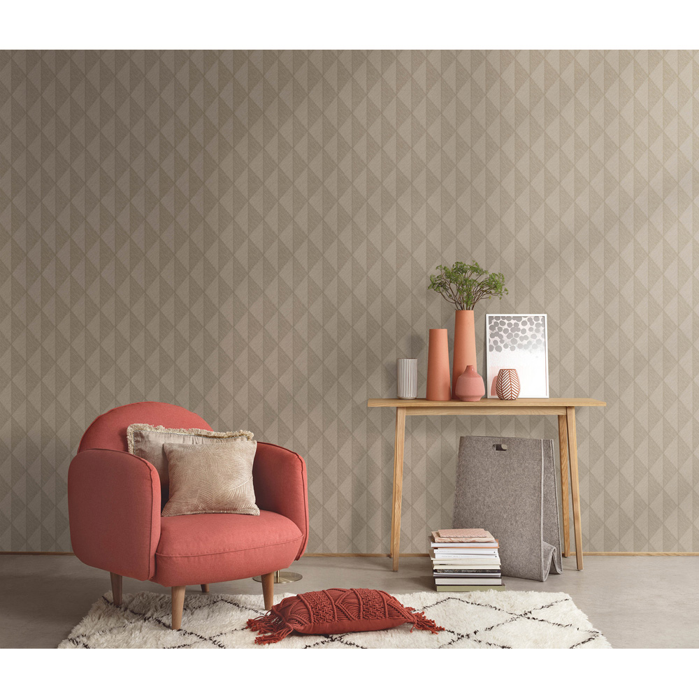 Erismann Woven Whisper Brown Vinyl Wallpaper Image 2