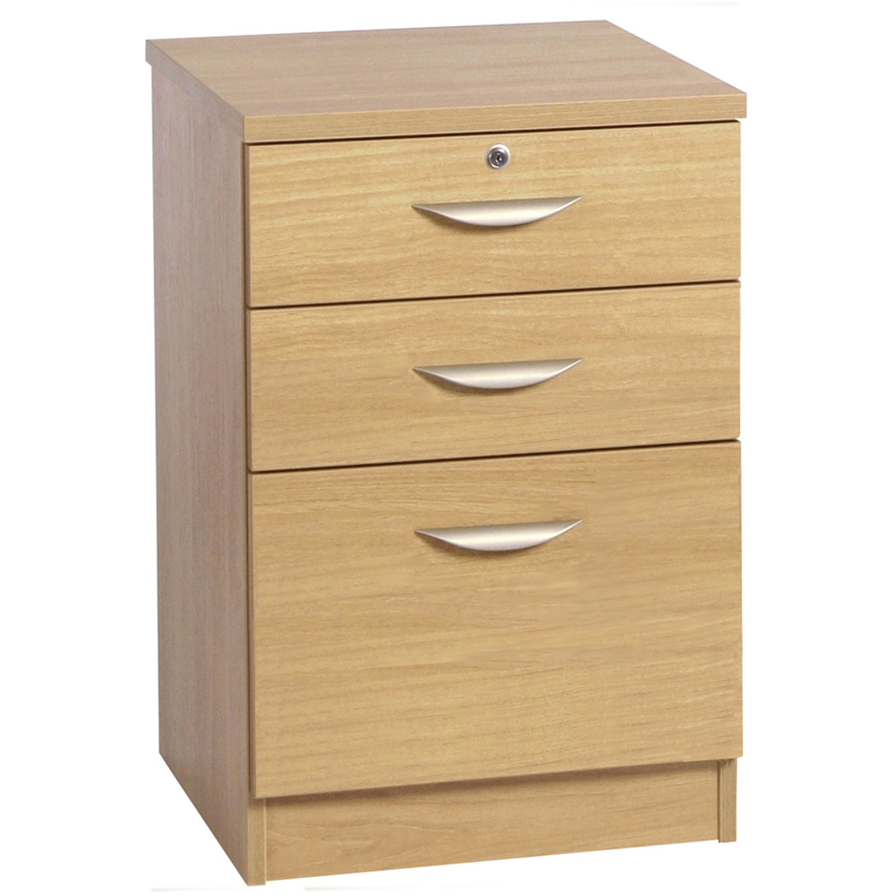 R White Cabinets 3 Drawer Brown Storage Unit Image 2