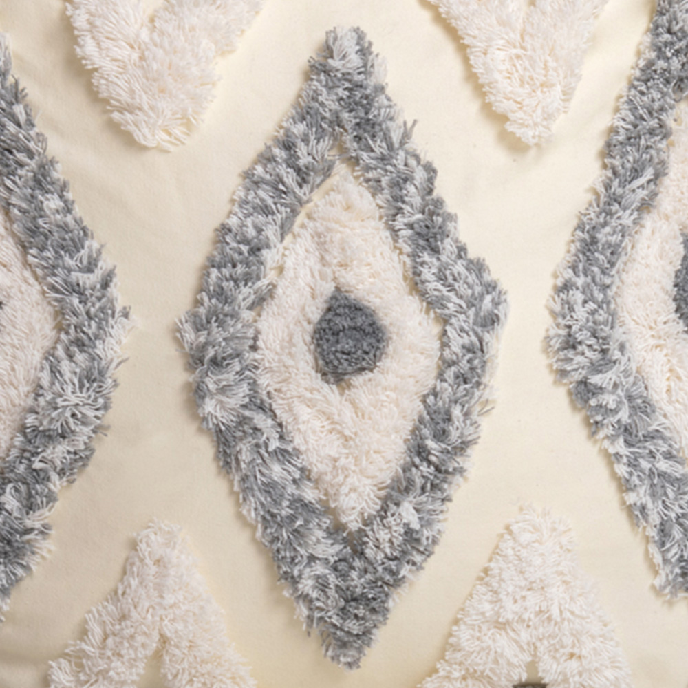 Intimate Oslo Tufted Grey Filled Cushion 43 x 43cm 2 Pack Image 2