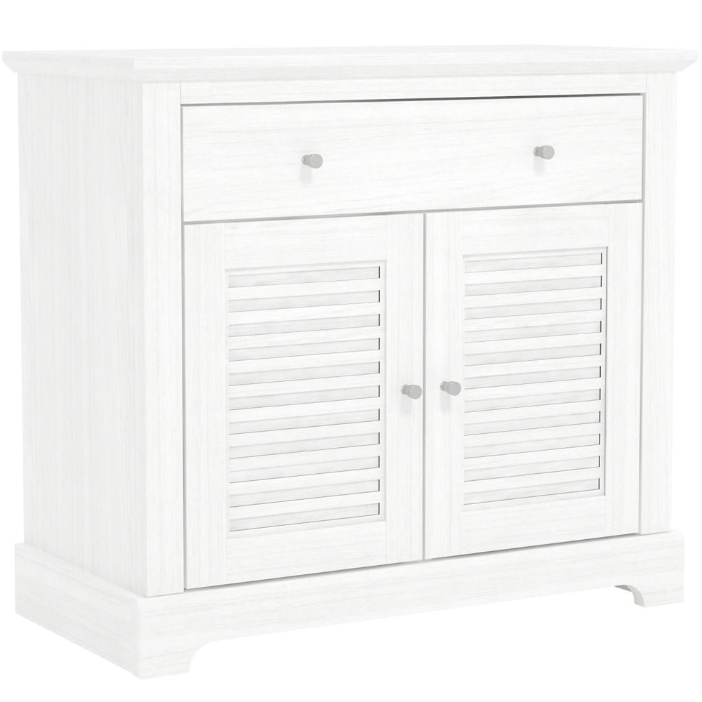 GFW Salcombe 2 Door Single Drawer White Compact Sideboard Image 2