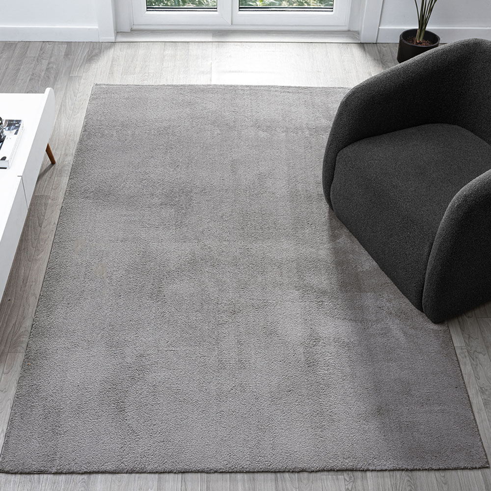 Desire Rugs Comfy Dark Grey Anti Slip Felt Backing Rug 120 x 160cm Image 2
