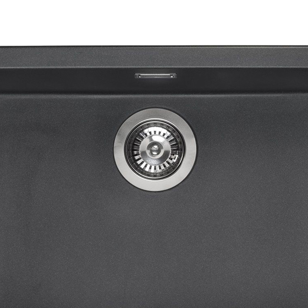 Reginox Amsterdam 50 BS Black Silvery Single Square Bowl Granite Sink 460 x 560mm Image 2