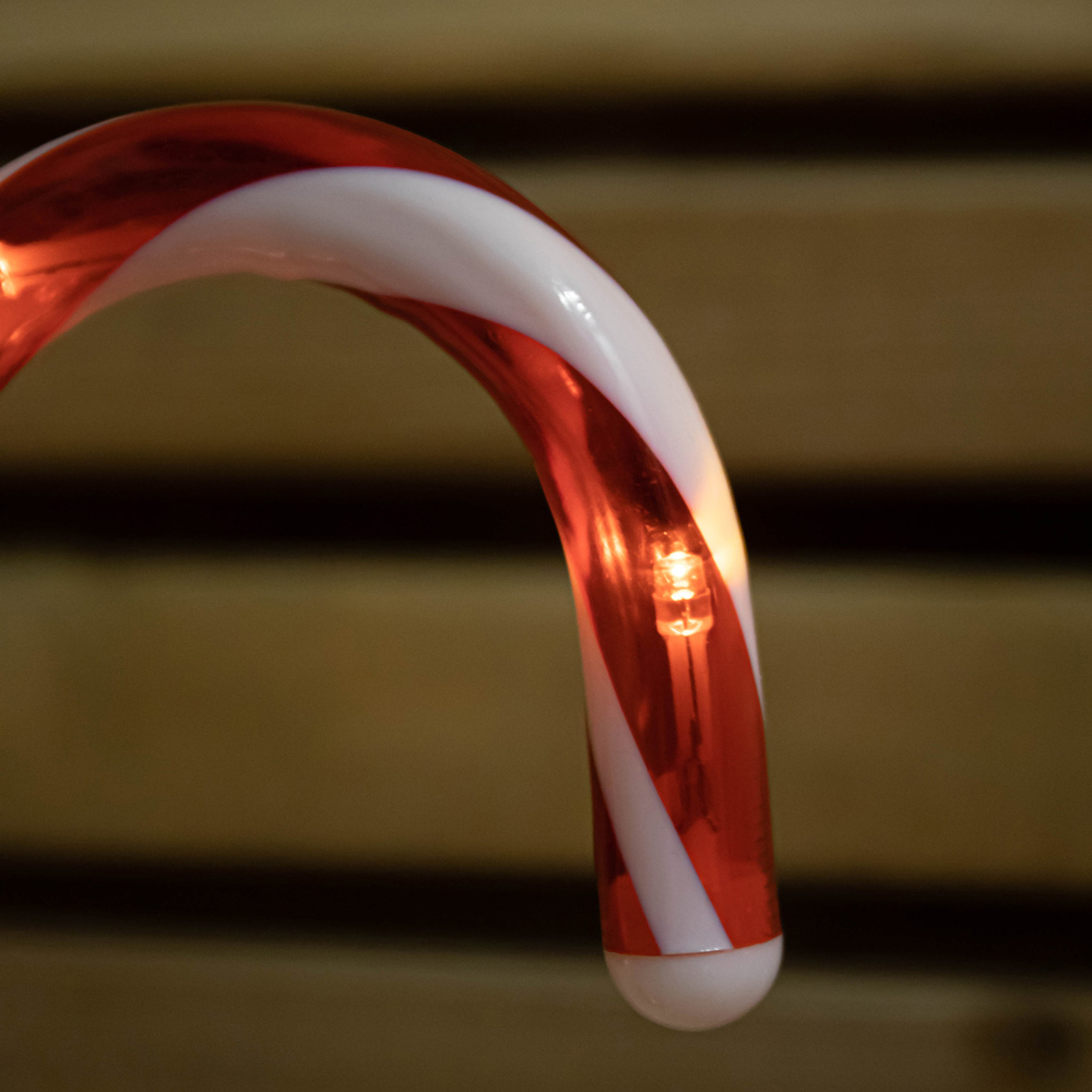 Samuel Alexander 12 Piece 60 Warm White LED Candy Cane Christmas Path Light Set Image 5