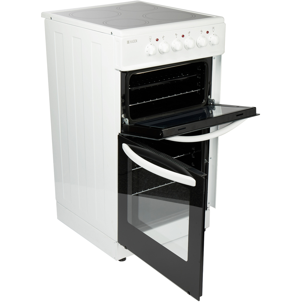 Haden HE50DOMW White Ceramic 23 and 51L Double Oven Electric Cooker 50cm Image 3