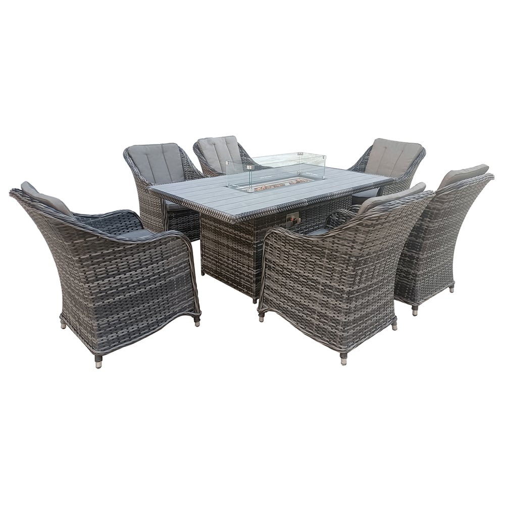 Furniture One 6 Seater Rattan Fire Pit Garden Furniture Image 3