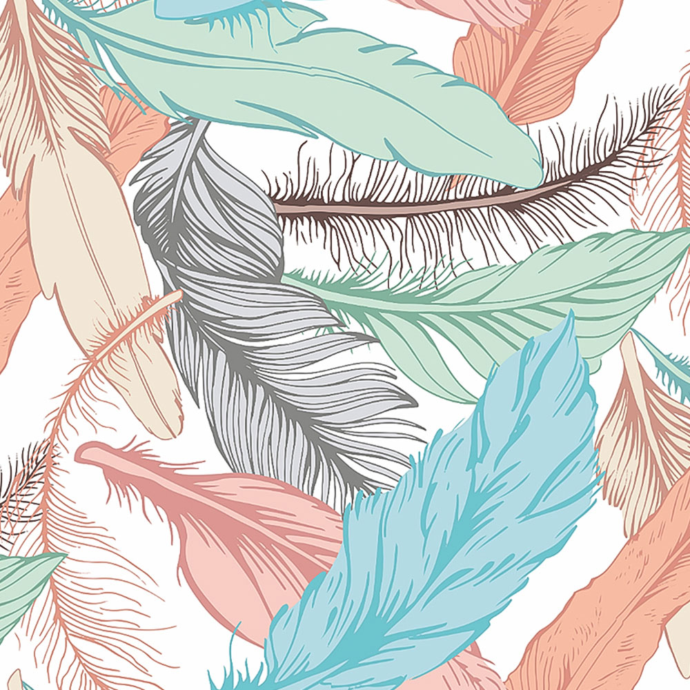 Origin Murals Oversized Feathers Multicolour Wall Mural Image 2