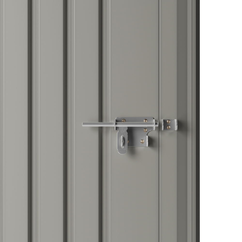 Living and Home 3 x 5ft Grey Metal Pent Compact Garden Storage Shed Image 6