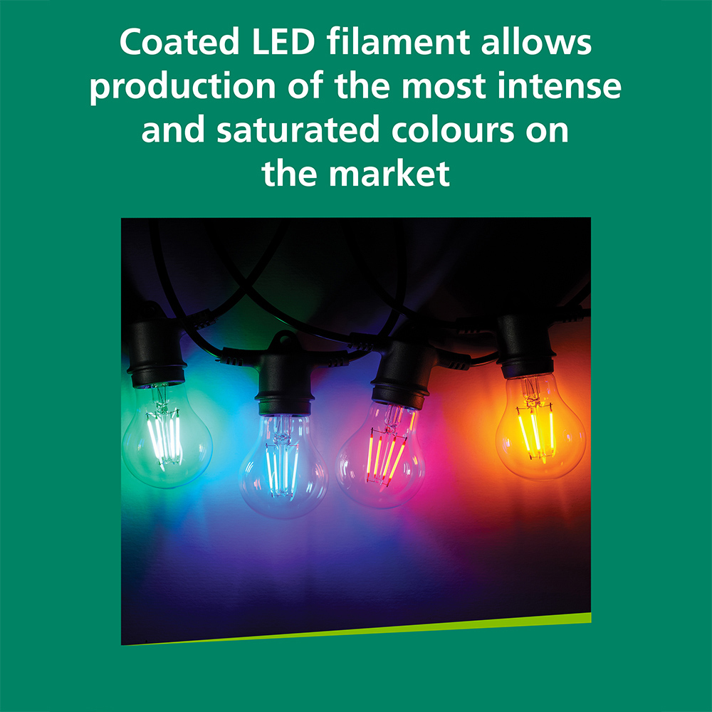 Sylvania Toledo 4 Pack Retro Chroma RBGO E27 4W Festoon String Lights LED Bulb Image 4