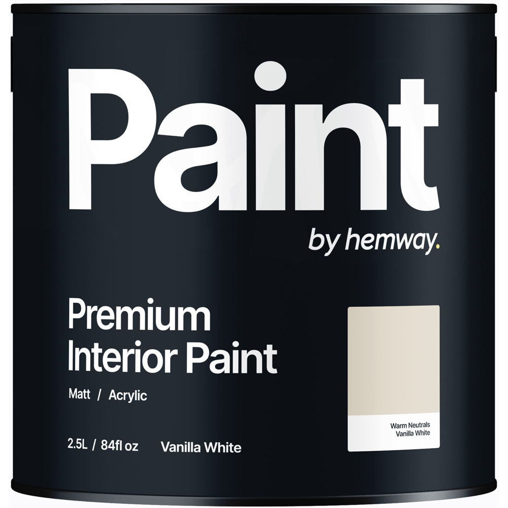 Hemway Vanilla White Interior Matt Acrylic Emulsion Paint 2.5L Image 2