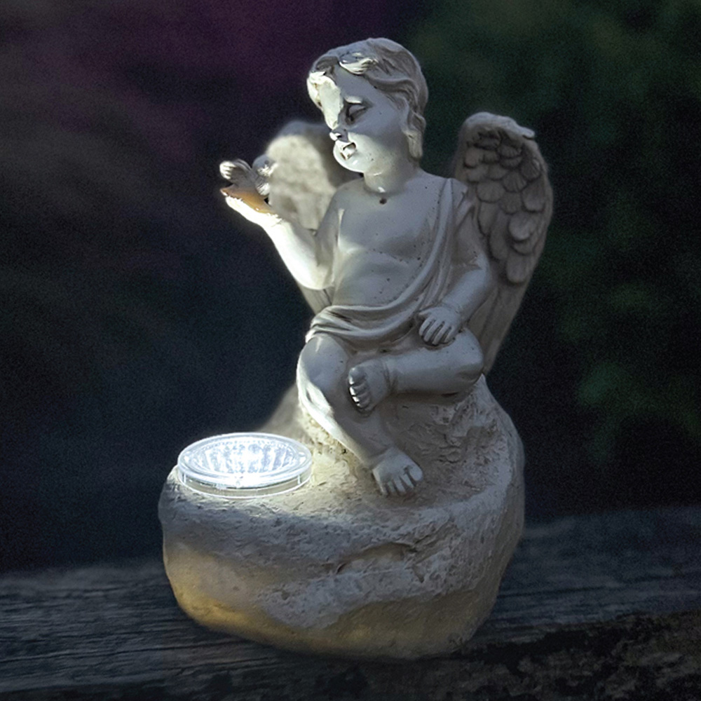 Gardenkraft LED Cupid Ornament Solar Light Image 2