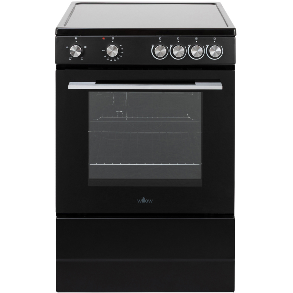 Willow Appliances W60CCBLK Black Single Cavity 68L Oven Electric Cooker with 4 Ceramic Hob Image 2