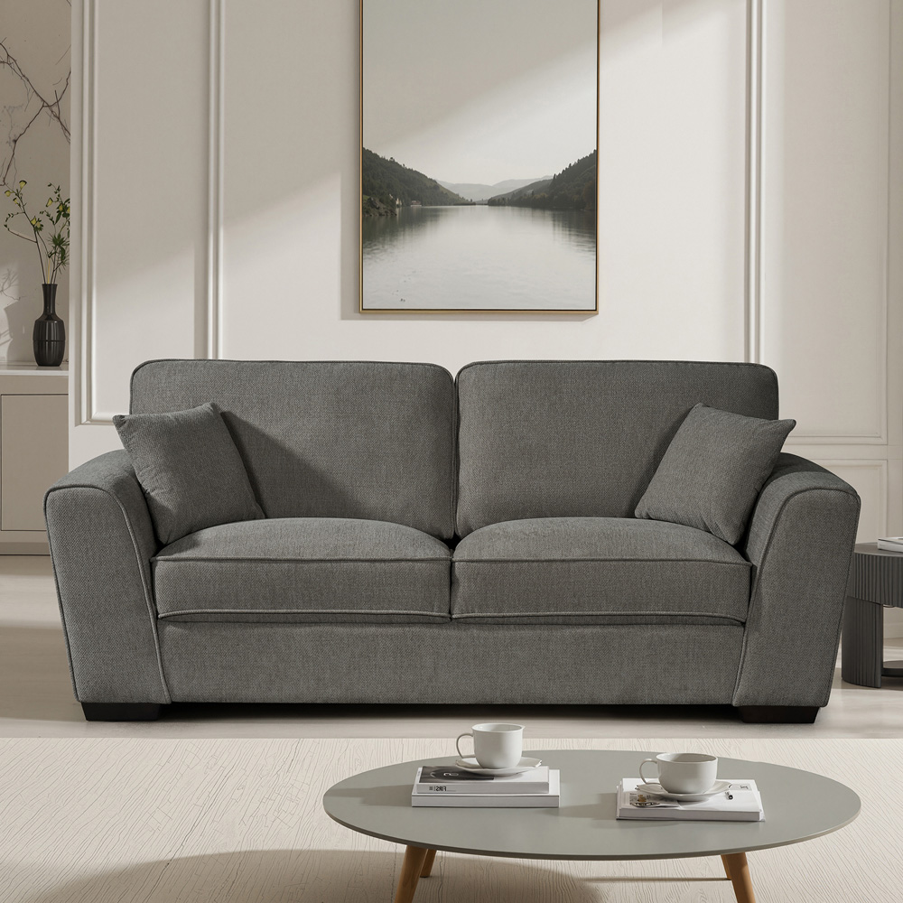 Artemis Home Colman 3 Seater Charcoal Fabric Sofa Image 3
