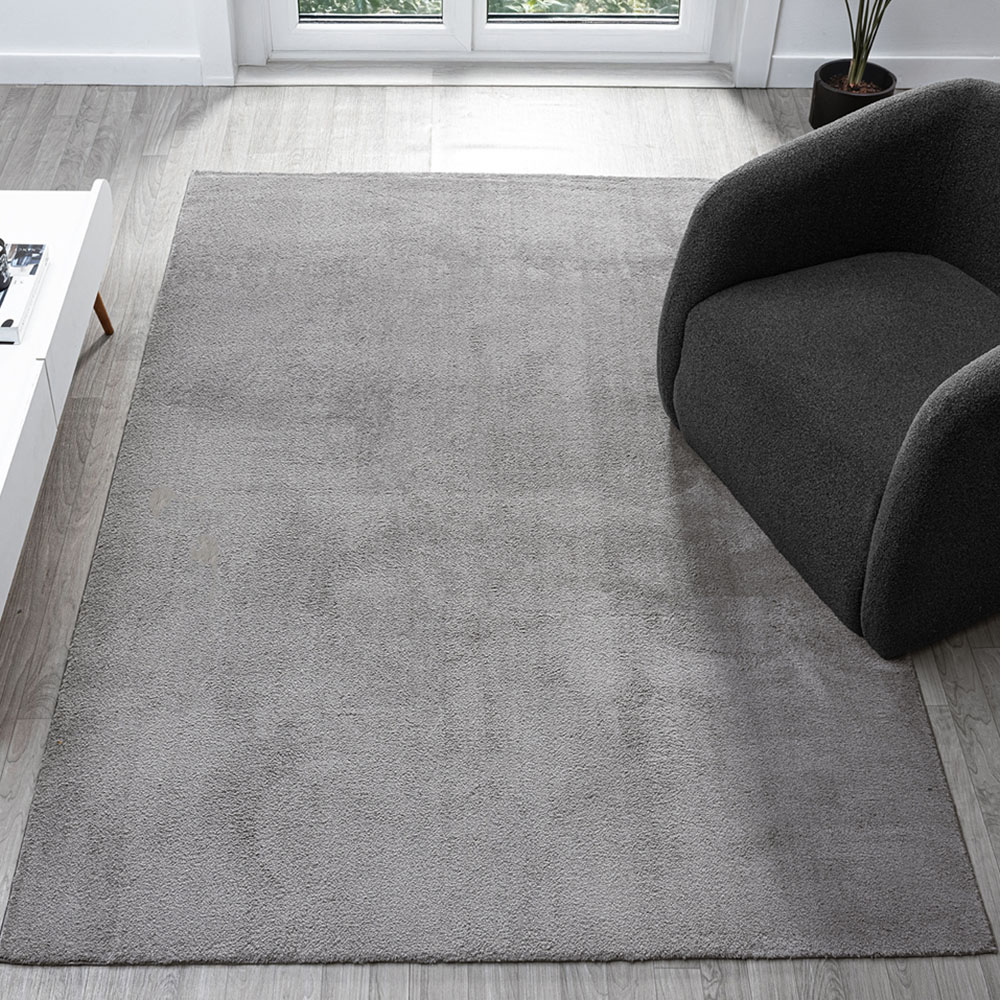 Desire Rugs Comfy Dark Grey Anti Slip Felt Backing Rug 80 x 120cm Image 2