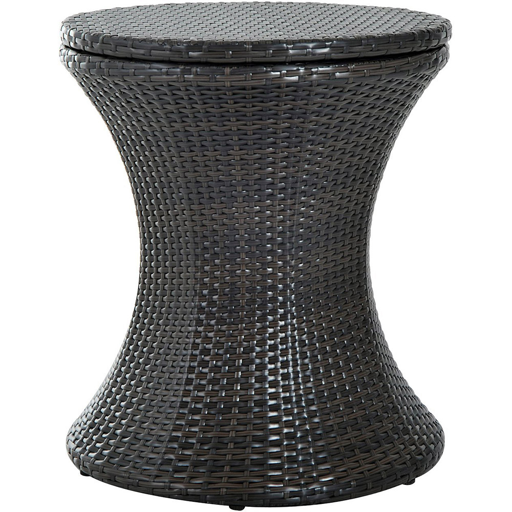 Outsunny Brown Rattan Beer Cooler Ice Bucket Table Image 2