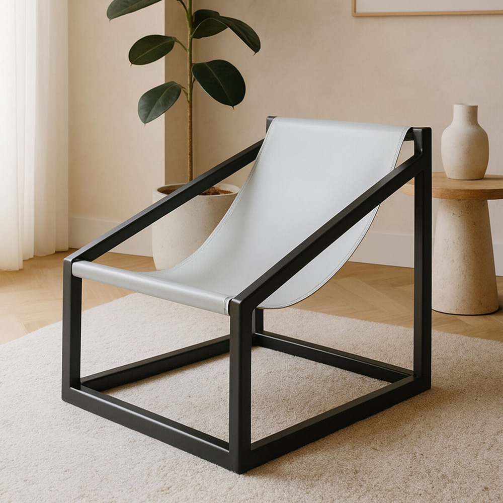 Premier Housewares Kendari Grey Cubic Frame Chair Image 6