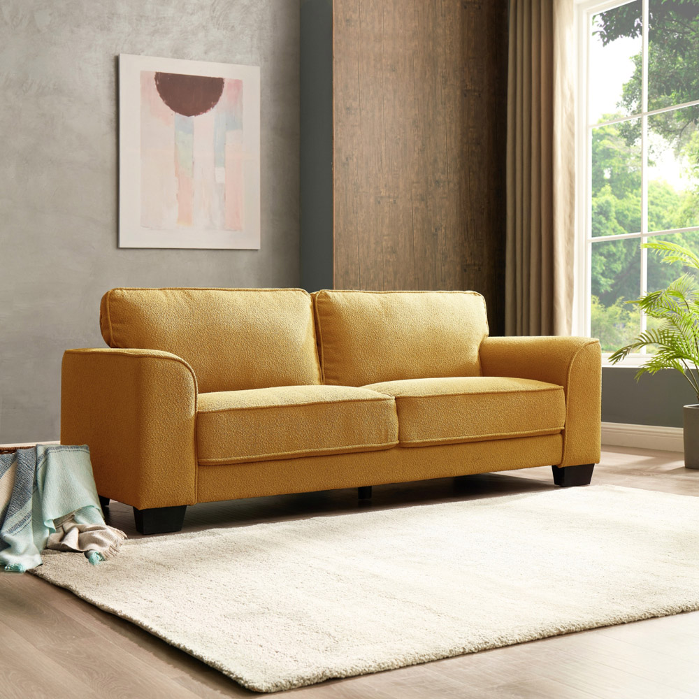 Home Detail Jada 3 Seater Mustard Boucle Sofa Image 7