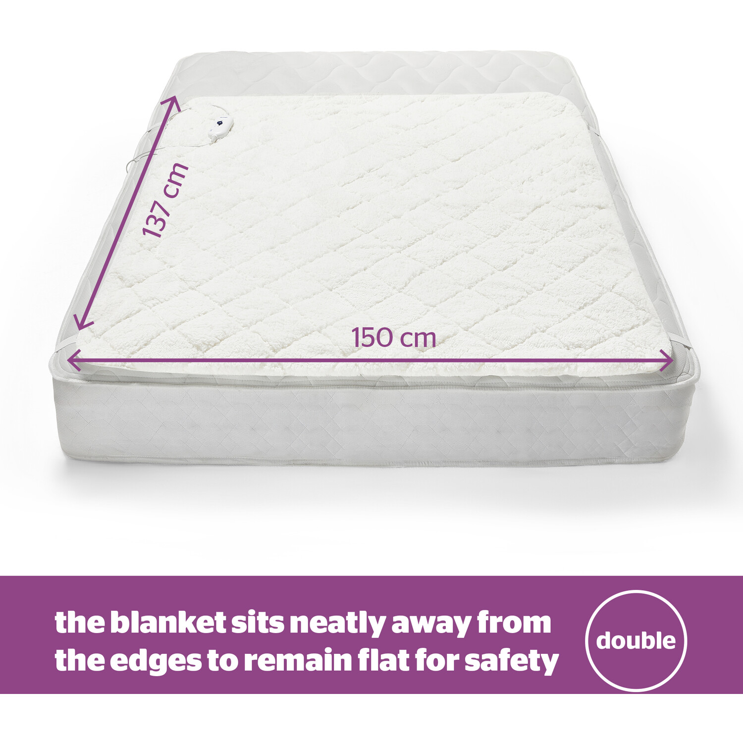 Silentnight Comfort Control Teddy Fleece Electric Blanket White King Image 2