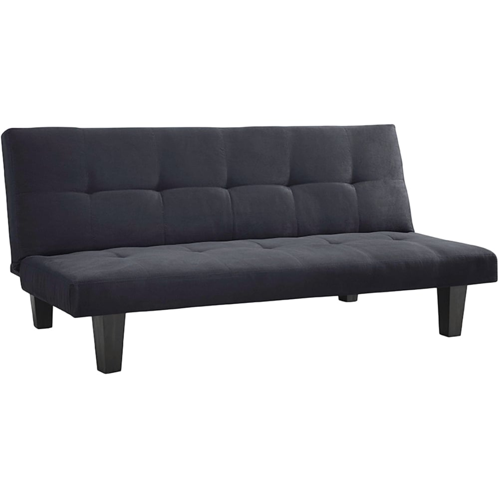 Home Detail Atlanta Double Sleeper Black Faux Suede Fabric Sofa Bed Image 2