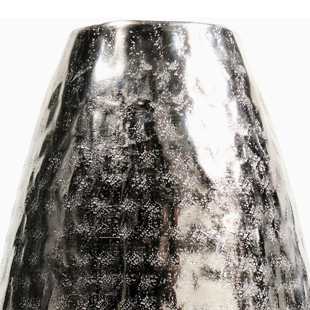 Silver Hammered Metal VaseSilver Image 2