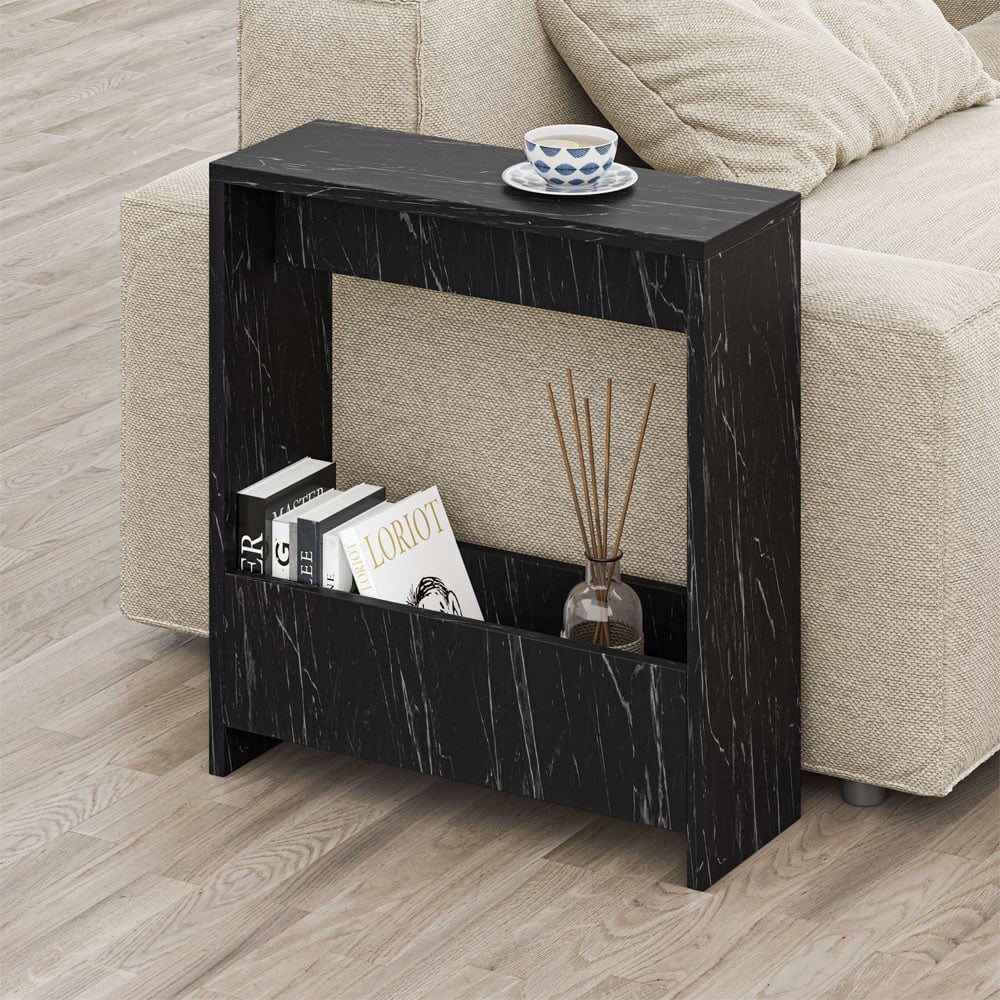 Decortie Simpi Black Marble Effect Side End Table Image 5