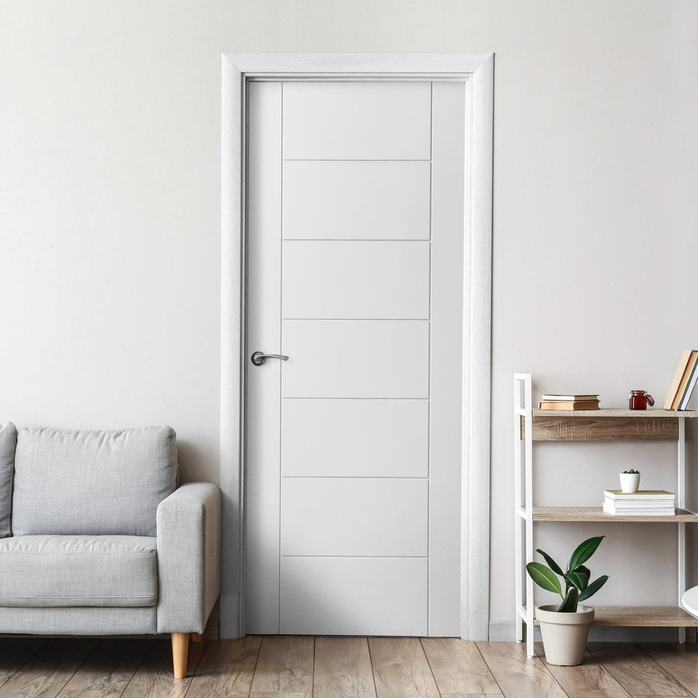 Pedrena White Primed 7 Panel Internal Door 1981 x 610 x 35mm Image 2