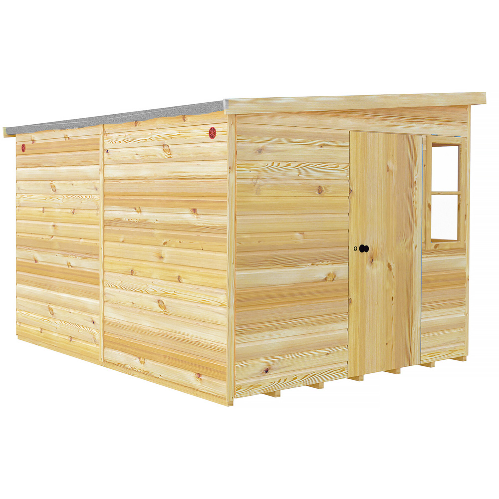 Shire 10 x 8ft Shiplap Style A Sun Pent Shed Image 5