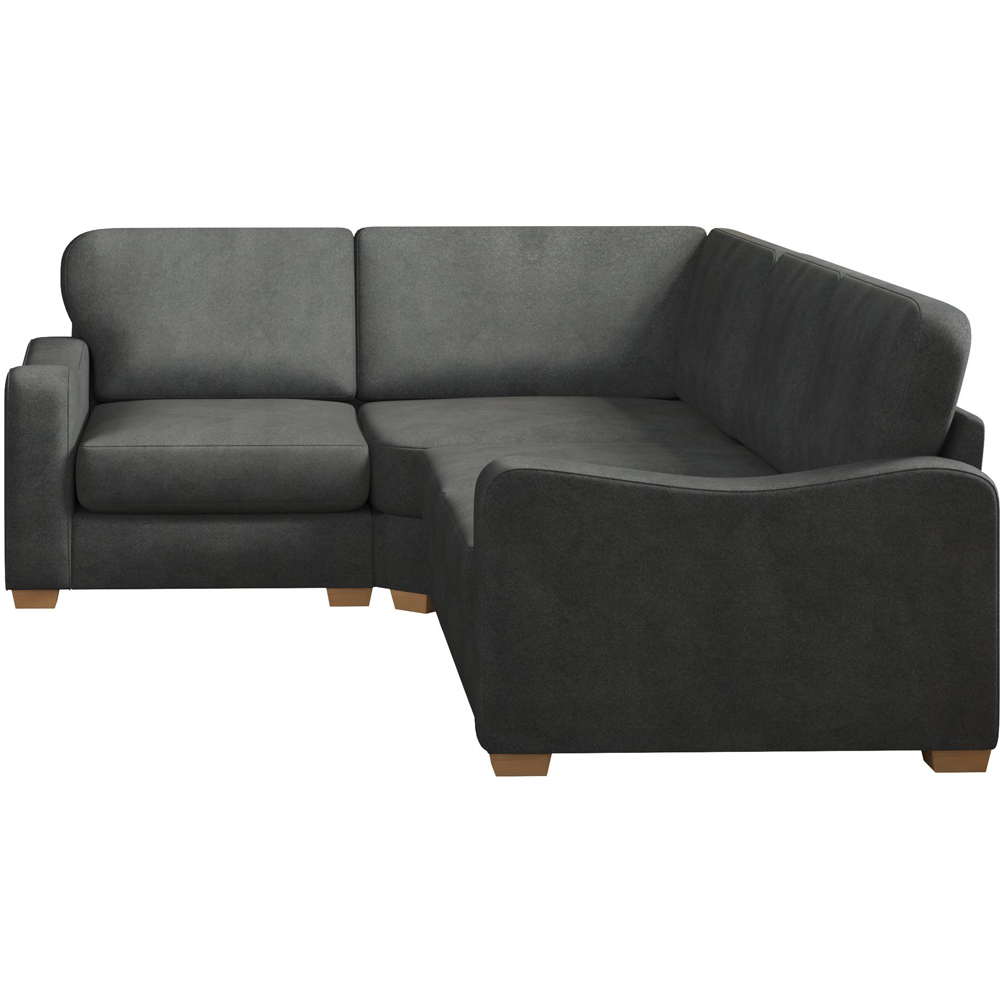 Theadford 3 Seater Steel Plush Velvet Fixed Back Left Hand Corner Sofa Image 3