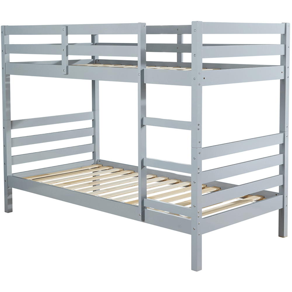 Home Source Hendon Single Grey Childrens Wooden Single Bunk Bed Image 3