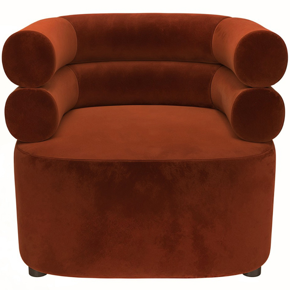 Solace+Co Tova Burnt Orange Velvet Accent Chair Image 2