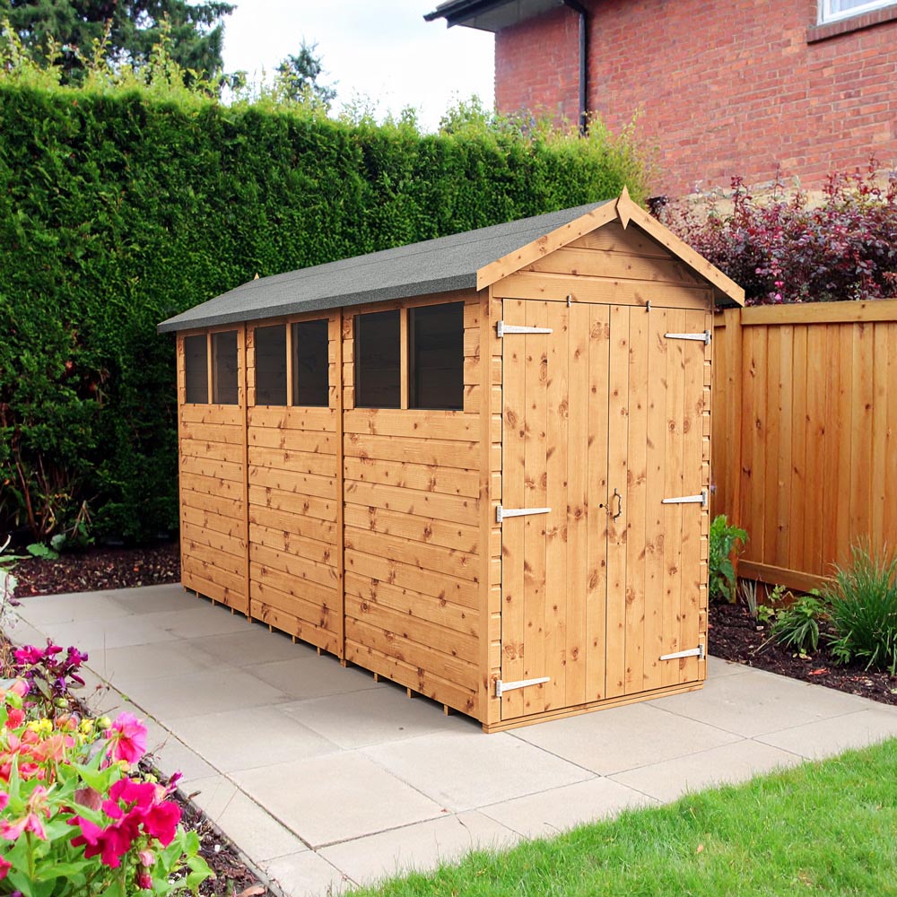 Empire Sheds 4 x 12ft Double Door Tongue and Groove Wooden Apex Garden Shed Image 2