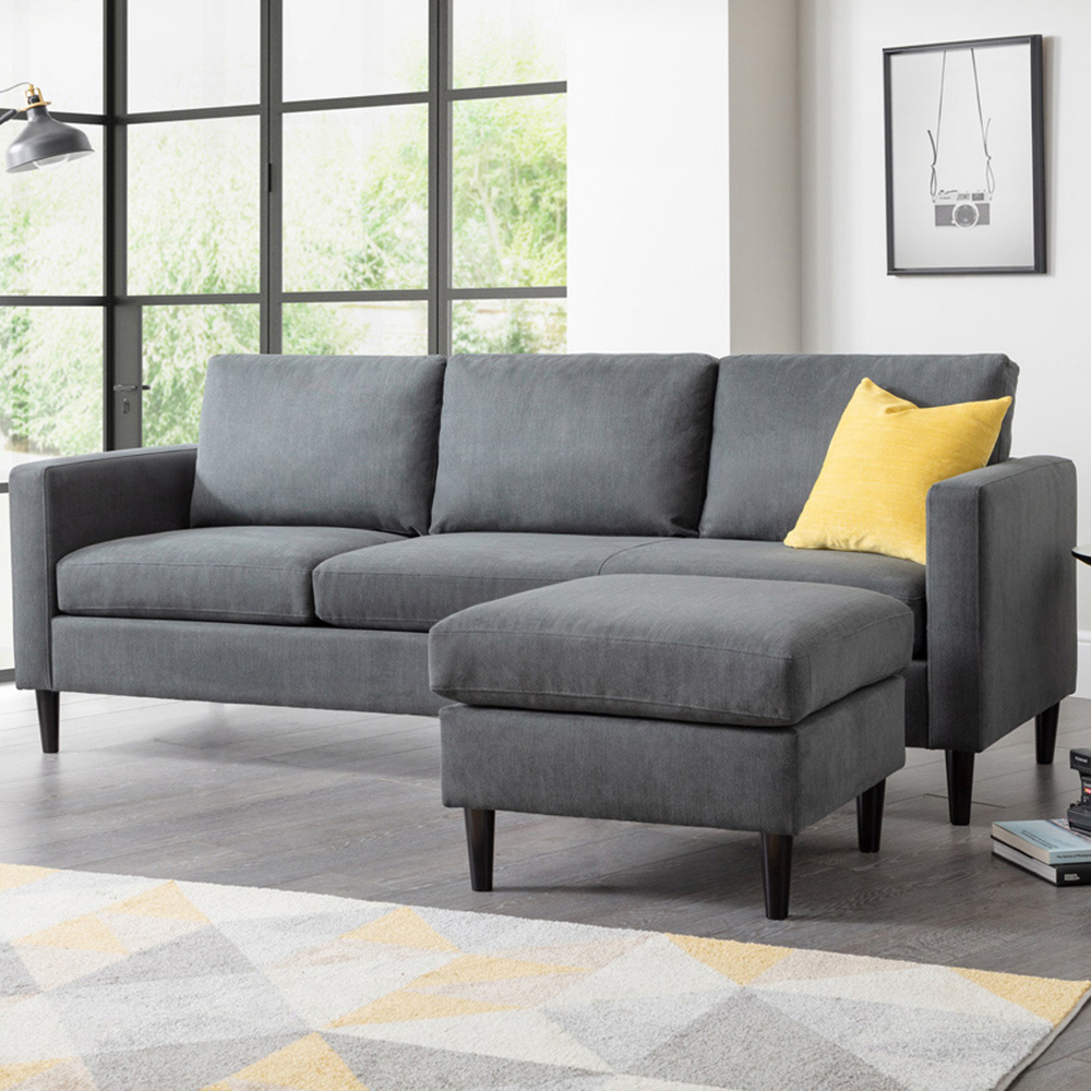 Julian Bowen Marant 3 Seater Grey Corner Sofa Image 1