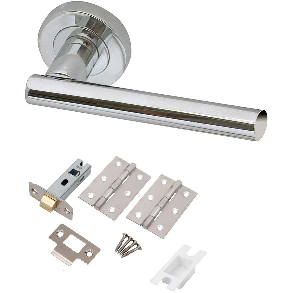 Golden Grace Polished Chrome T-Bar Door Handles Set Image