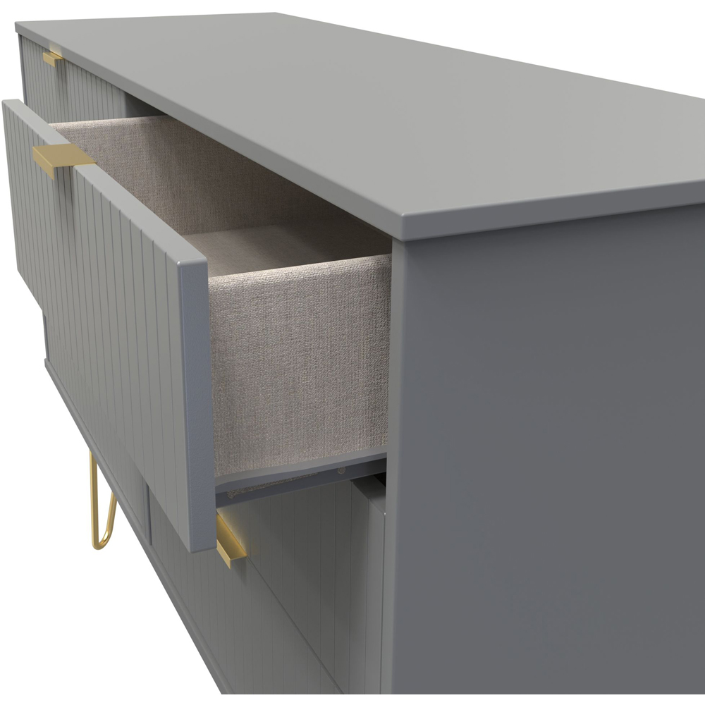 Crowndale 6 Drawer Dusk Grey Wide Chest of Drawers Ready Assembled Image 6