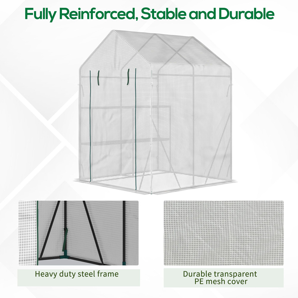 Outsunny White 4.7 x 4.7ft Portable Greenhouse Image 5