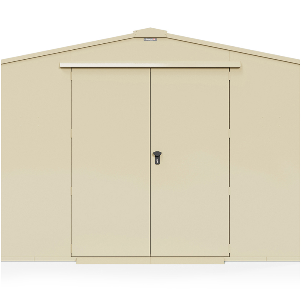 Asgard Garrison Secured by Design 10 x 7ft Cream Metal Workshop Shed with Floor and 5 Point Locking Image 3