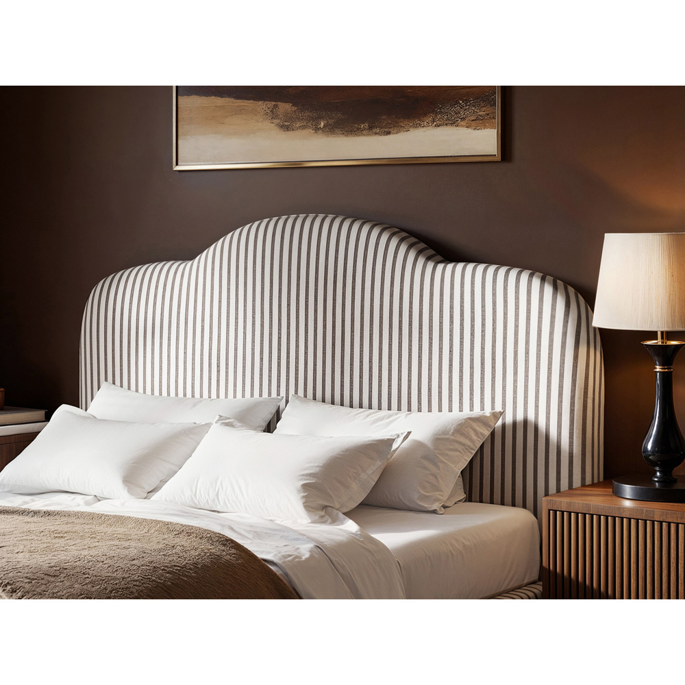 Solace+Co Skylynn Cloud King Size Cream and Brown Lift-Up Ottoman Bed Image 4