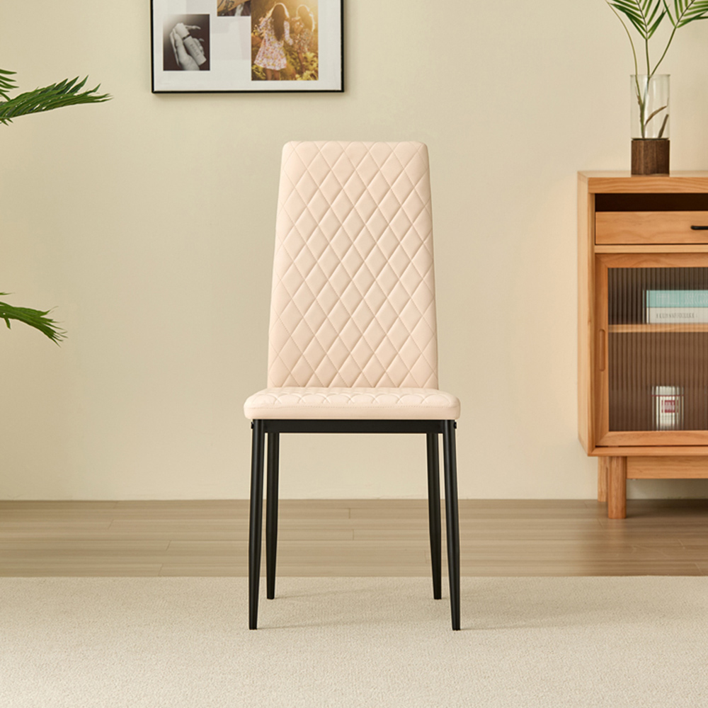 Indoor Living Emily Set of 4 Champagne Leather Dining Chair Image 3