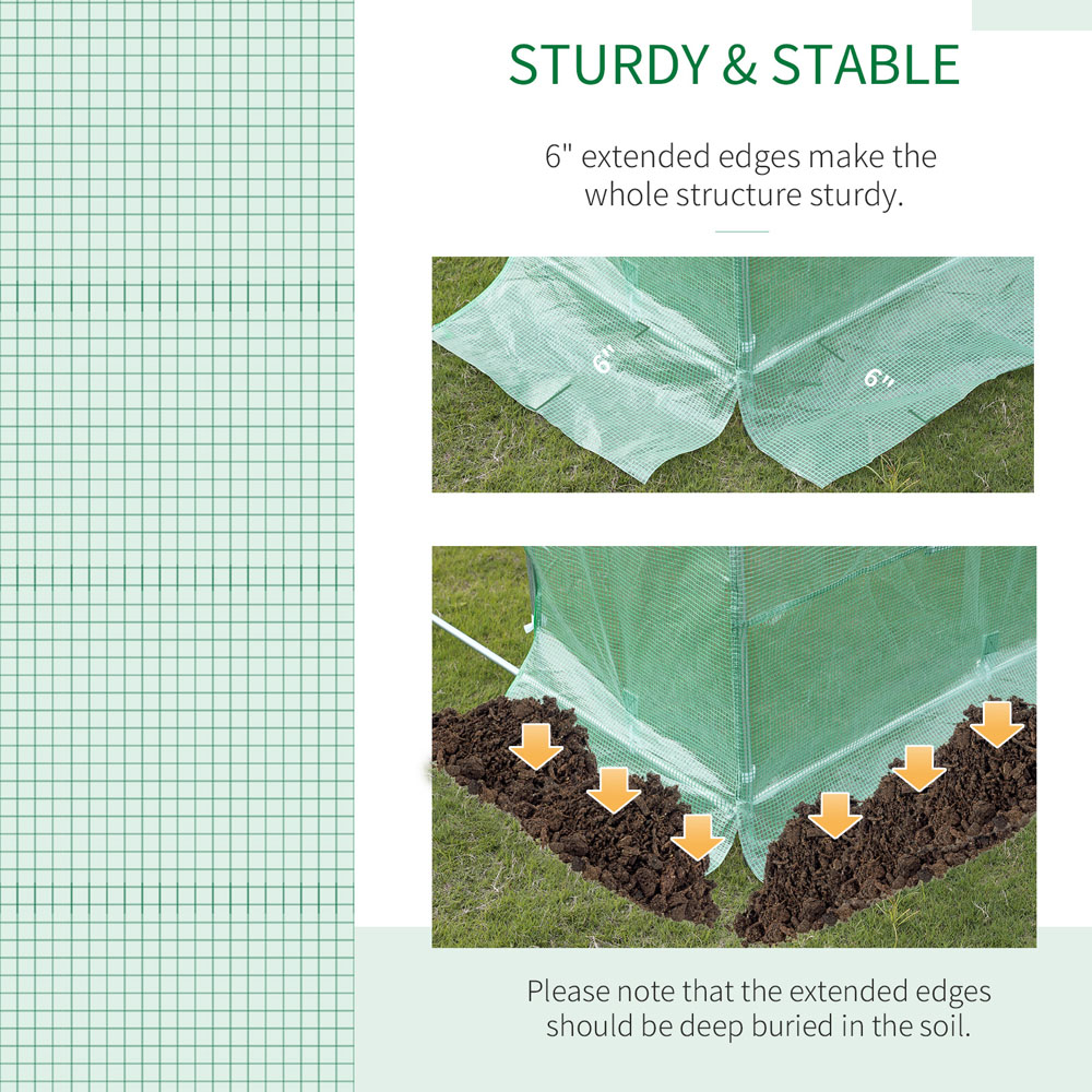 Outsunny Green 19.6 x 10ft Replacement Greenhouse Cover Image 5