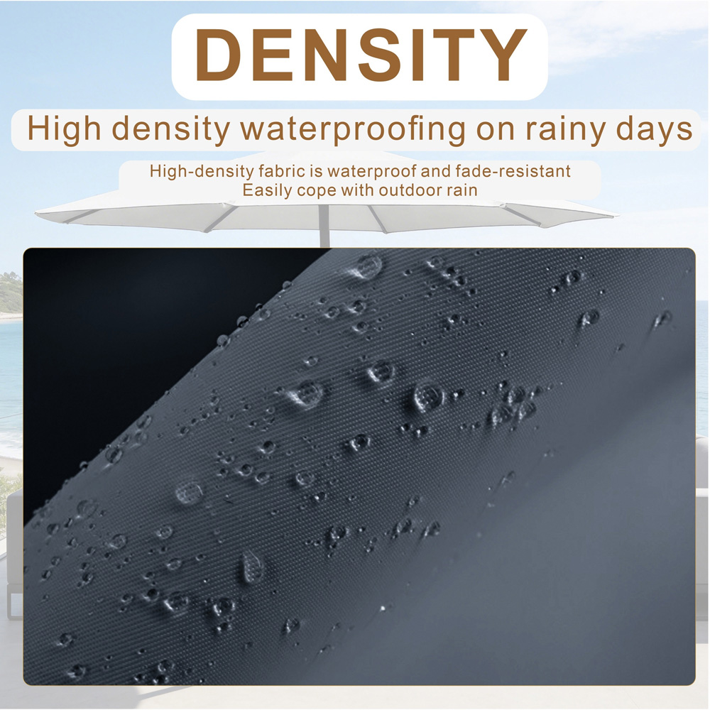 Direct Wicker Grey LED Crank Handle Parasol 2.94m Image 6