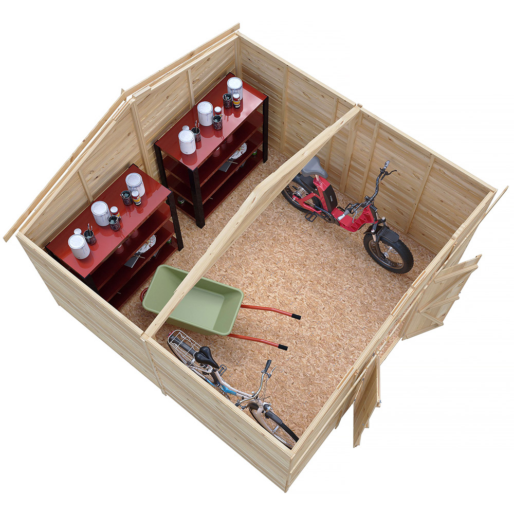 Shire 10 x 10ft Double Door Overlap Apex Wooden Shed Image 4