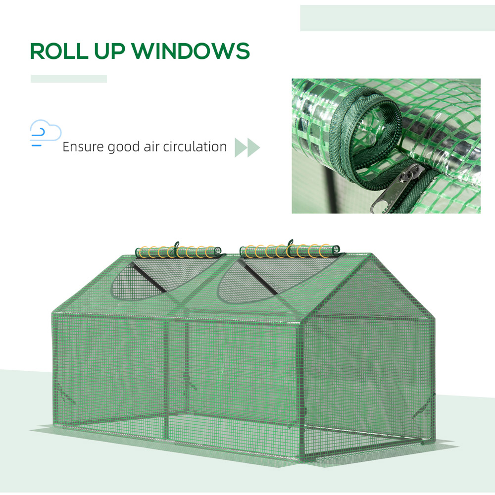 Outsunny 2 x 4ft Green Mini Outdoor Greenhouse Image 5