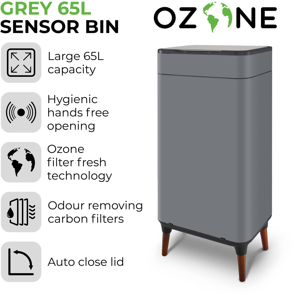 Tower Ozone Grey Sensor Bin 65L Image 4