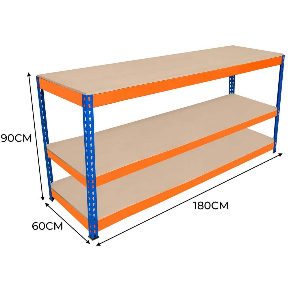 MonsterShop S-Rax 3 Shelf Blue and Orange Workbench 180 x 60cm Image 5