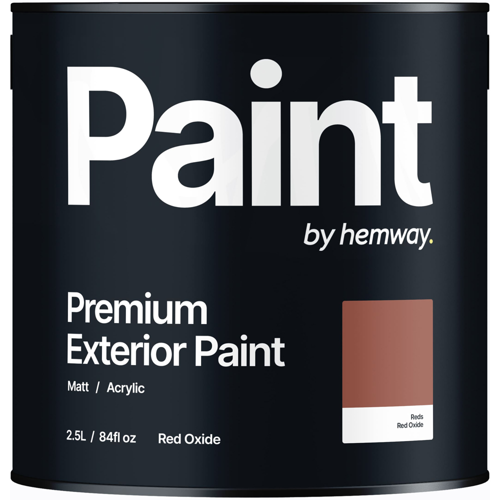 Hemway Red Oxide Exterior Matt Acrylic Emulsion Paint 2.5L Image 2