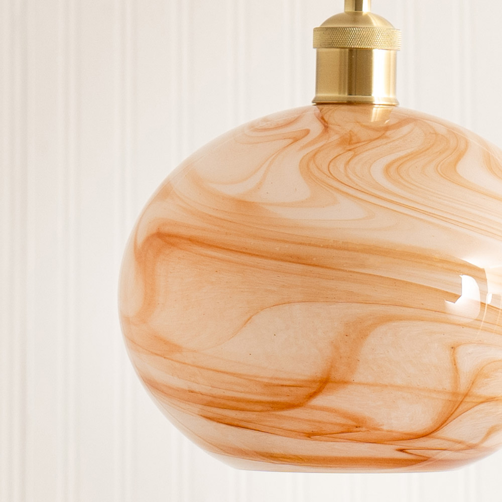 ValueLights Sookie Alabaster Marble Effect Glass Easy Fit Pendant Lamp Shade Image 3