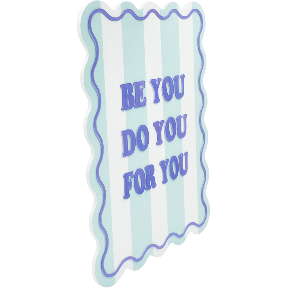 Inspirational Wavy Wooden Plaque Blue Image 2