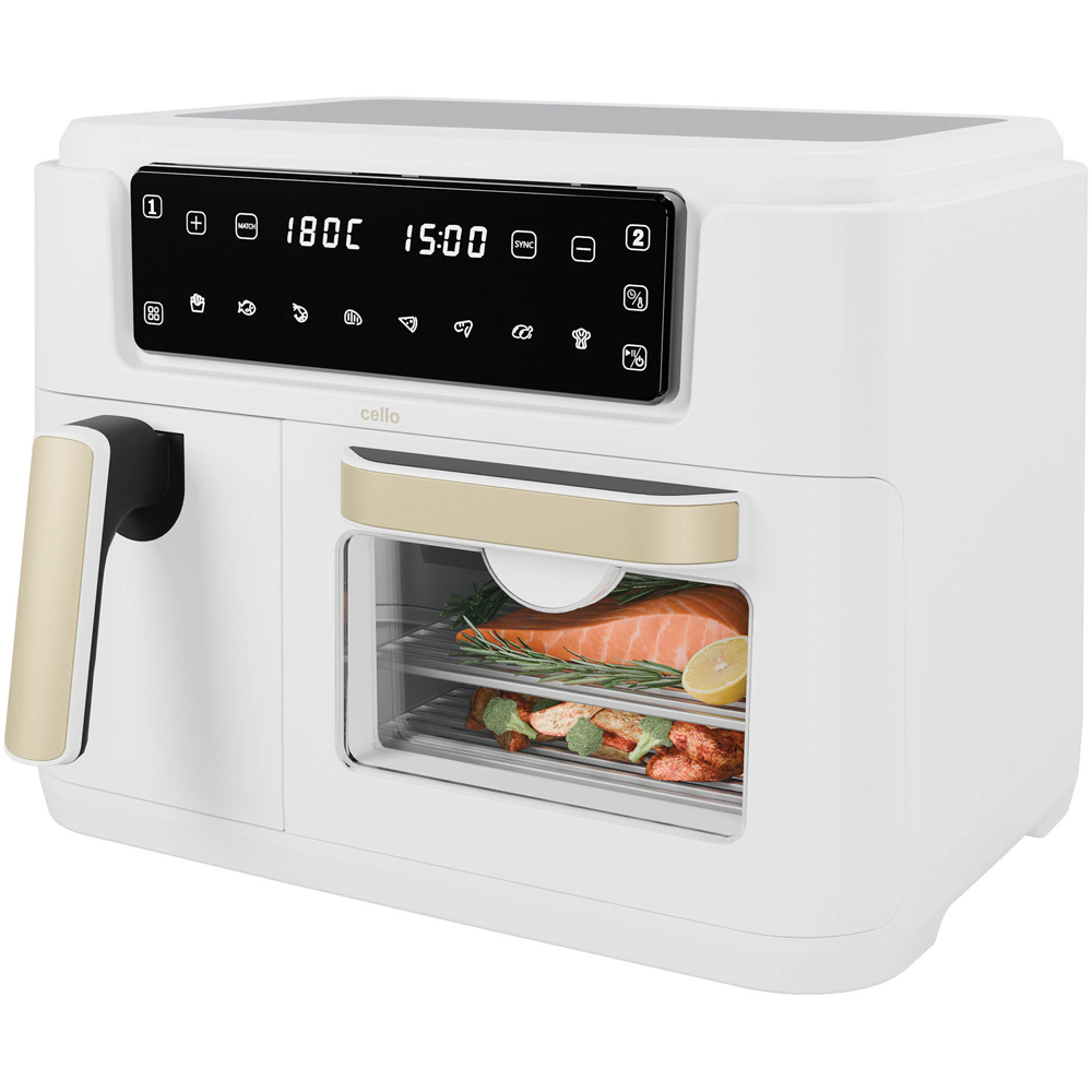 Cello CELLO-AF901A-WH White Dual Zone Air Fryer Basket and Oven Image 3